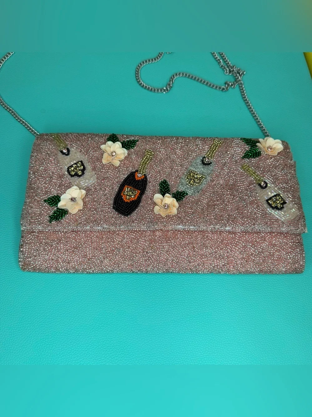 Seed Beaded Bottle Themed Clutch Bag